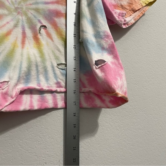 Urban Outfitters T-Shirt Cropped Tee Cotton Tie Dye Destroyed Womens Small S - Picture 3 of 7